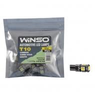 Автолампа накаливания WINSO 12V SMD T10 Canbus 5LEDS 5050, white 10 шт. (127370)