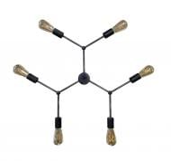 ВИТРИНА! Люстра потолочная Геотон MOLEC-6BK 6x40 Вт E27 черный 49565