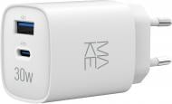Зарядний пристрій Make 30W GaN3 Type-C PD3.0 + USB QC4.0 White (MCW-3021GWH)