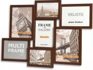 Мультирамка Velista на 7 фото с оргстеклом 7 фото 10x15/13х18/15x21 см коричневый