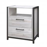 Тумба MebliKom Loft Details V-550-4-2b в каркасе сосна лофт белая 550x650x450 мм черный/белый