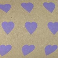 Бумага для упаковки крафт принт Сердце фиолетовая 0,7x2 м