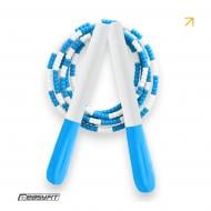 Скакалка EasyFit FreeRope бісерна 2,7 м (біло-блакитна)