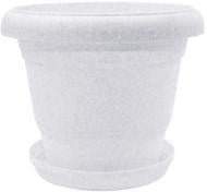 Горщик пластиковий Алеана Лілія круглий 1 л білий флок (112037) Горщик пластиковий Алеана Лілія круглий 1 л білий флок (112037)
