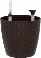 Горшок пластиковый Алеана Ротанг круглый 0,9 л коричневый Горшок пластиковый Алеана Ротанг круглый 0,9 л коричневый