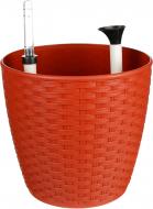 Горшок пластиковый Алеана Ротанг круглый 4,1 л терракот