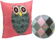 Подушка Руно Owl Grey рожевий 50х50 см 306_Owl Grey