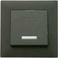 Выключатель одноклавишный Makel Rizz с подсветкой дымчатый 88050021