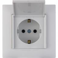 Розетка с крышкой с заземлением Makel Rizz IP20 белый 88001029