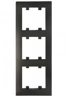 Рамка тримісна Makel Rizz вертикальна чорний матовий 88054708