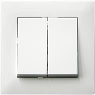 Вимикач двоклавішний Makel Rizz без підсвітки білий 88001003