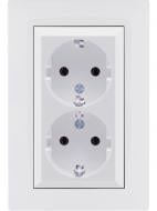 Розетка двойная с заземлением Makel Rizz IP20 белый 88001082