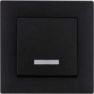 Вимикач одноклавішний Makel Rizz з підсвіткою чорний матовий 88054021