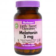 Мелатонін 5мг, Смак Малини, Earth Sweet Chewables, Bluebonnet Nutrition, 120 жовт. табл.