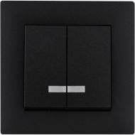 Выключатель двухклавишный Makel Rizz с подсветкой черный матовый 88054023