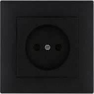 Розетка без заземления Makel Rizz IP20 черный матовый 88054022