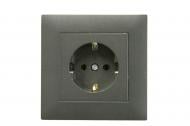 Розетка с заземлением Makel Rizz IP20 дымчатый 88050028