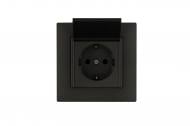 Розетка с крышкой с заземлением Makel Rizz IP20 дымчатый 88050029