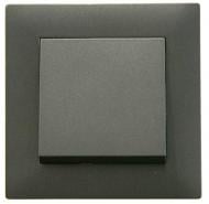 Выключатель перекрестный одноклавишный Makel Rizz без подсветки дымчатый 88050020