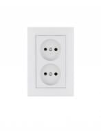 Розетка двойная бытовая без заземления Makel Rizz IP20 белый 88001017
