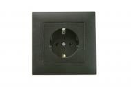 Розетка с заземлением Makel Rizz IP20 черный матовый 88054028