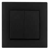 Вимикач двоклавішний Makel Rizz без підсвітки чорний матовий 88054003