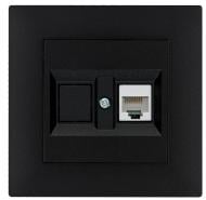 Розетка компьютерная двойная Makel Rizz IP20 черный матовый 88054035
