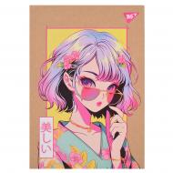 Блокнот YES 80 клетка Anime girl крафт 151994