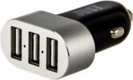 Зарядное устройство в автомобиль JUST Evo Trio USB Car Charger 6,3 A/31W 3 USB Black/Silver CCHRGR-V-BLCK