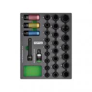 Набор головок удapныx 1/2" 8-З2 мм Toptul 29 шт. GEB2902