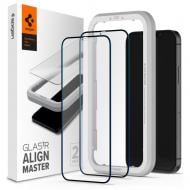 Защитное стекло Spigen для для Apple iPhone 12 / 12 Pro tR ALM FC Black (2Pack) Clear (AGL01802)