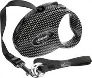 Поводок-рулетка Flexi Fashion Ledled Carbon S до 12 кг 3 м