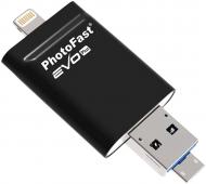 Флеш-память USB PhotoFast PhotoFast i-Flashdrive EVO Plus 64 ГБ USB 3.0LightningmicroUSB (OTG) black (EVOPLUS64GB)