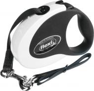 Поводок-рулетка Flexi Collection S белый с черным до 12 кг 3 м