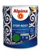 Эмаль Alpina антикорозионная 3 в 1 STOP-ROST RAL 9005 2,5 л+0,75 л RAL 9005 черный шелковистый мат