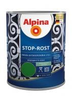 Эмаль Alpina антикорозионная 3 в 1 STOP-ROST 2,5+0,75 л RAL 9003 зеленый шелковистый мат