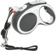 Поводок-рулетка Flexi Vario M черный с серыми вставками до 20 кг 5 м