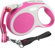 Поводок-рулетка Flexi Vario S розовый с серыми вставками до 12 кг 8 м