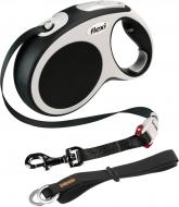 Поводок-рулетка Flexi Vario M черный с серыми вставками до 25 кг 5 м