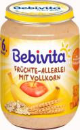 Пюре Bebivita ФРУКТОВО-ЗЕРНОВЕ ПЮРЕ BEBIVITA фруктове АССОРТІ з злаків, 190 Г, ВІД 6 МІСЯЦІВ