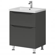 Тумба на ніжках Акваріус Савойя графіт з умивальником Комо 60