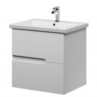 Тумба подвесная Акваріус Silver белая с умывальником Комо 60