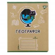 Тетрадь предметная 48 листов клетка География (Black cat) крафт YES