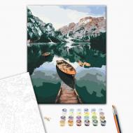 Картина по номерам Лодка на зеркальном озере 40x50 см Brushme Картина по номерам Лодка на зеркальном озере 40x50 см Brushme