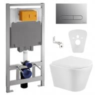 Комплект инсталляции VOLLE MASTER 141515 с унитазом VOLLE LIBRA 2.0 vortice, клавиша хром