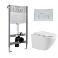 Комплект инсталляции Imprese i-FRAME, клавиша i7116PC хром + унитаз LESNA TWIST