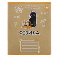 Тетрадь предметная 48 листов клетка Физика (Black cat) крафт YES