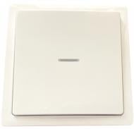 Выключатель проходной одноклавишный Siemens Style с подсветкой белый полярный 5TG72705WH01