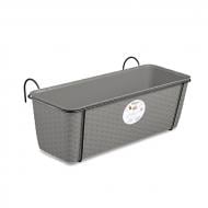 Вазон пластиковый Stefanplast Natural прямоугольный 9,2 л серый (75866)