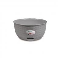Вазон пластиковый Stefanplast Natural автополив круглый 5,9 л серый (75468)